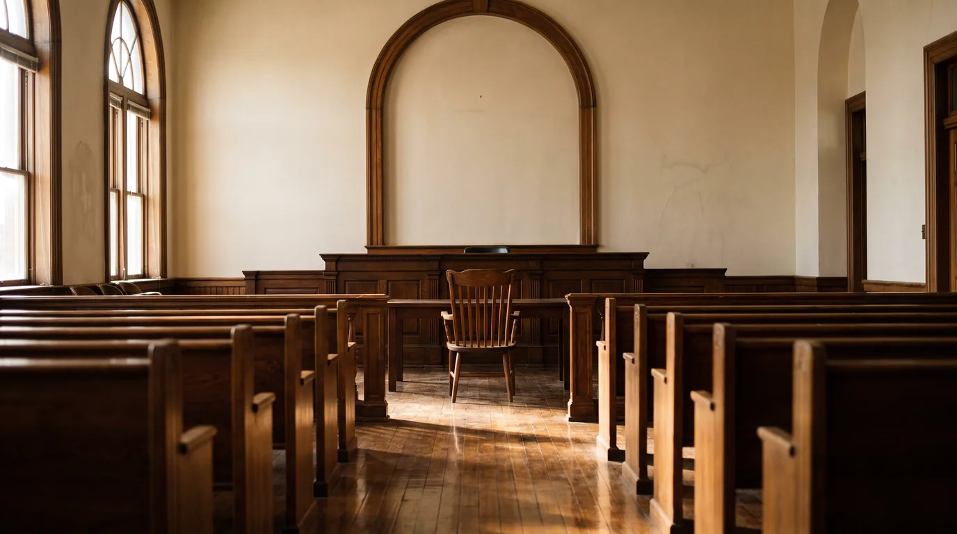 An empty Illinois courtroom, where a substitution of judge is sought early in a family case