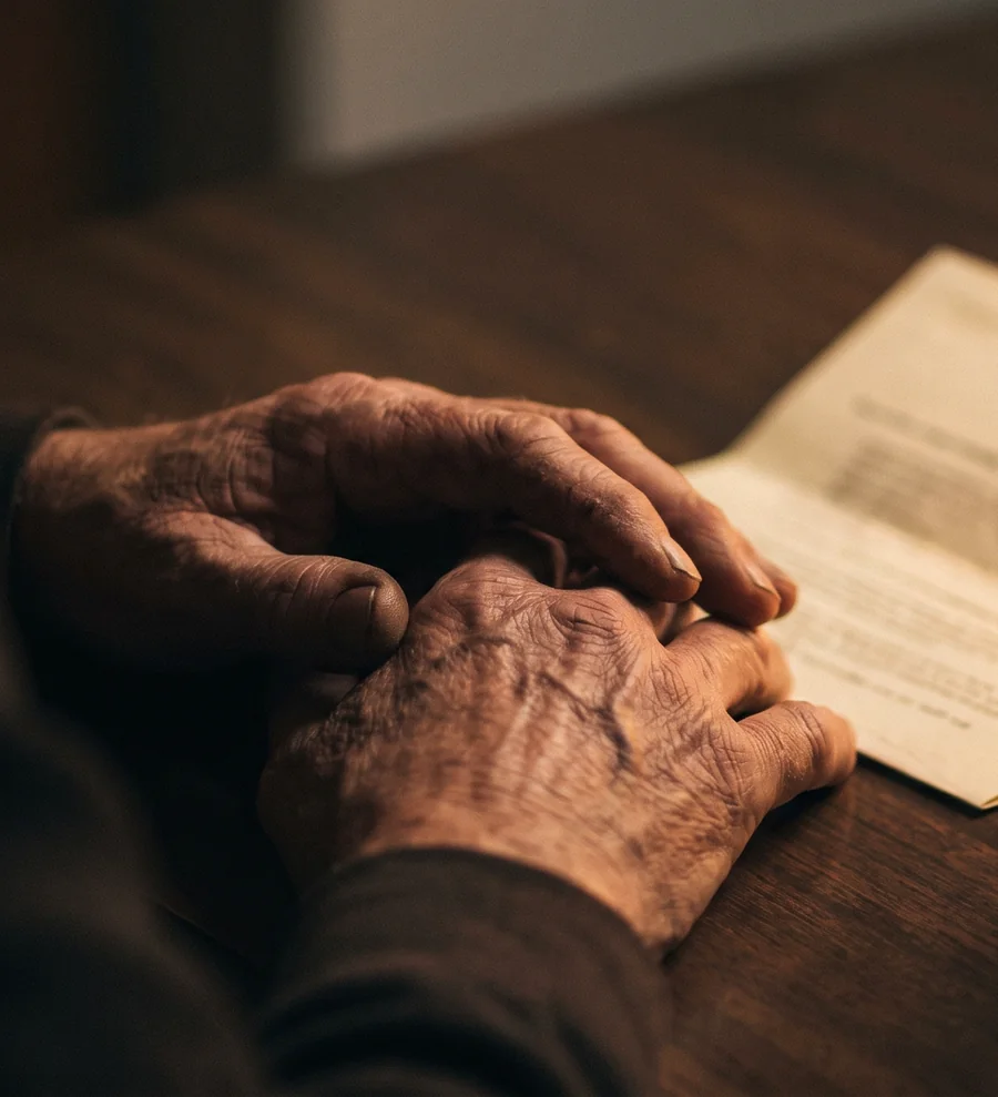 An older worker’s hands resting beside a pension statement, the records behind a QILDRO