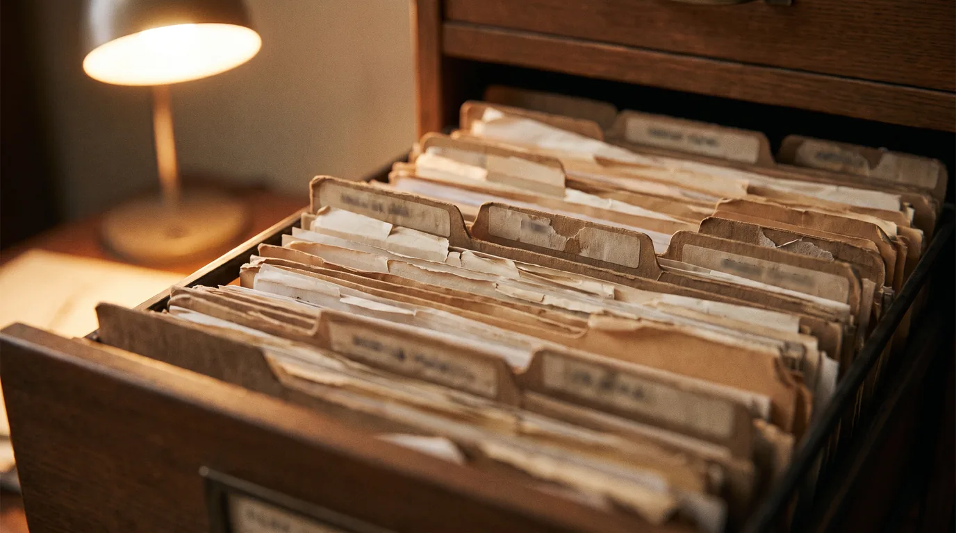 A drawer of employment and pension paperwork, the records behind a QILDRO dividing an Illinois public pension